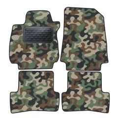 Tapis de sol de Voiture de Tapis de Voiture de Camouflage pour Renault Clio 4 depuis 2012, D'armée Tapis de voiture, Base Antidérapante, Renforcée Dans la Zone de la Pédale
