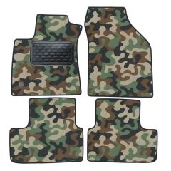 Tapis de sol de Voiture de Tapis de Voiture de Camouflage pour Renault Megane 4 Grand Coupe depuis 2017, D'armée Tapis de voiture, Base Antidérapante, Renforcée Dans la Zone de la Pédale