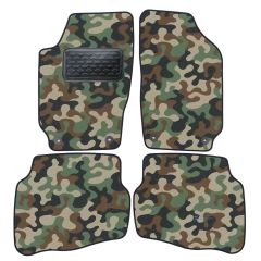 Tapis de sol de Voiture de Tapis de Voiture de Camouflage pour Skoda Fabia 1 1999-2007, D'armée Tapis de voiture, Base Antidérapante, Renforcée Dans la Zone de la Pédale