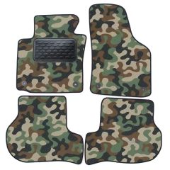 Tapis de sol de Voiture de Tapis de Voiture de Camouflage pour Seat Leon 2 2006-2012, D'armée Tapis de voiture, Base Antidérapante, Renforcée Dans la Zone de la Pédale