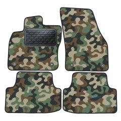 Tapis de sol de Voiture de Tapis de Voiture de Camouflage pour Seat Ateca depuis 2016, D'armée Tapis de voiture, Base Antidérapante, Renforcée Dans la Zone de la Pédale
