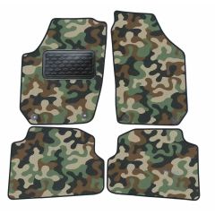 Tapis de sol de Voiture de Tapis de Voiture de Camouflage pour Skoda Fabia 2 2007-2014, D'armée Tapis de voiture, Base Antidérapante, Renforcée Dans la Zone de la Pédale
