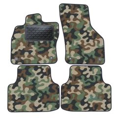 Tapis de sol de Voiture de Tapis de Voiture de Camouflage pour Skoda Octavia 2013-2020, D'armée Tapis de voiture, Base Antidérapante, Renforcée Dans la Zone de la Pédale