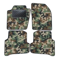 Tapis de sol de Voiture de Tapis de Voiture de Camouflage pour Skoda Fabia 3 2014-2021, D'armée Tapis de voiture, Base Antidérapante, Renforcée Dans la Zone de la Pédale