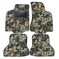 Tapis de sol de Voiture de Tapis de Voiture de Camouflage pour Volkswagen Polo 6N / 6N2 1994-1998, D'armée Tapis de voiture, Base Antidérapante, Renforcée Dans la Zone de la Pédale