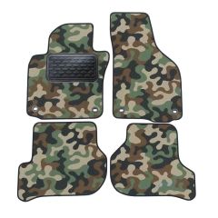 Tapis de sol de Voiture de Tapis de Voiture de Camouflage pour Volkswagen Jetta 2005-2011, D'armée Tapis de voiture, Base Antidérapante, Renforcée Dans la Zone de la Pédale
