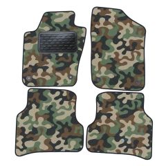 Tapis de sol de Voiture de Tapis de Voiture de Camouflage pour Volkswagen Polo 6R 2009-2017, D'armée Tapis de voiture, Base Antidérapante, Renforcée Dans la Zone de la Pédale