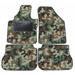 Tapis de sol de Voiture de Tapis de Voiture de Camouflage pour Volkswagen Caddy 2003-2015, D'armée Tapis de voiture, Base Antidérapante, Renforcée Dans la Zone de la Pédale