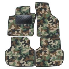 Tapis de sol de Voiture de Tapis de Voiture de Camouflage pour Volkswagen Jetta 2011-2018, D'armée Tapis de voiture, Base Antidérapante, Renforcée Dans la Zone de la Pédale