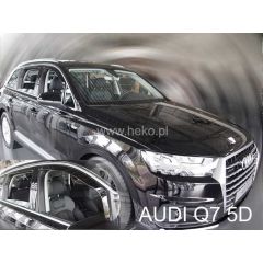 Heko Deflecteurs d'air Déflecteurs de Vent Compatible Avec Audi Q7 depuis 2015, Ensemble 4 pièces, Noir, Fumé, Aérodynamique, Montage facile