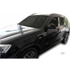 Heko Deflecteurs d'air Déflecteurs de Vent Compatible Avec Bmw X3 F25 2010-2018, Ensemble 4 pièces, Noir, Fumé, Aérodynamique, Montage facile