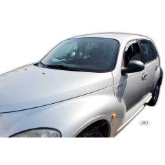 Heko Deflecteurs d'air Déflecteurs de Vent Compatible Avec Chrysler Pt Cruiser 2000-2010, Ensemble 4 pièces, Noir, Fumé, Aérodynamique, Montage facile