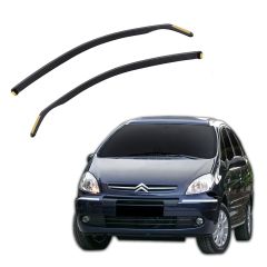 Heko Deflecteurs d'air Déflecteurs de Vent Compatible Avec Citroen Xsara 5P. Berlina 1997-2004, Ensemble 2 pièces, Noir, Fumé, Aérodynamique, Montage facile