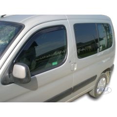 Heko Deflecteurs d'air Déflecteurs de Vent Compatible Avec Citroen Berlingo 2-P. Berlina 2002-2008, Ensemble 2 pièces, Noir, Fumé, Aérodynamique, Montage facile