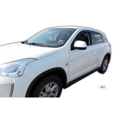 Heko Deflecteurs d'air Déflecteurs de Vent Compatible Avec Citroen C4 Aircross 2012-2017, Ensemble 4 pièces, Noir, Fumé, Aérodynamique, Montage facile