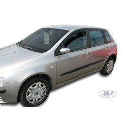 Heko Deflecteurs d'air Déflecteurs de Vent Compatible Avec Fiat Stilo 5P. Berlina 2001-2007, Ensemble 4 pièces, Noir, Fumé, Aérodynamique, Montage facile