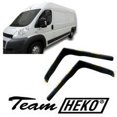 Heko Deflecteurs d'air Déflecteurs de Vent Compatible Avec Peugeot Boxer dal 2006, Noir, Fumé, Aérodynamique, Montage facile