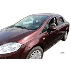 Heko Deflecteurs d'air Déflecteurs de Vent Compatible Avec Fiat Linea 4P. Berlina 2007-2015, Ensemble 4 pièces, Noir, Fumé, Aérodynamique, Montage facile