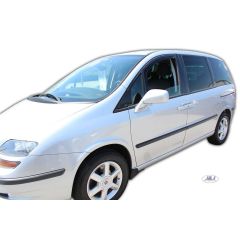 Heko Deflecteurs d'air Déflecteurs de Vent Compatible Avec Fiat Ulysse 5P. Berlina 2003-2007, Ensemble 2 pièces, Noir, Fumé, Aérodynamique, Montage facile