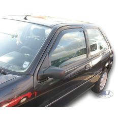 Heko Deflecteurs d'air Déflecteurs de Vent Compatible Avec Ford Fiesta 3-Porte 1989-2001, Ensemble 2 pièces, Noir, Fumé, Aérodynamique, Montage facile