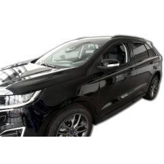 Heko Deflecteurs d'air Déflecteurs de Vent Compatible Avec Ford Edge depuis 2016, Ensemble 4 pièces, Noir, Fumé, Aérodynamique, Montage facile