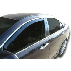 Heko Deflecteurs d'air Déflecteurs de Vent Compatible Avec Honda Accord 2003-2008, Ensemble 2 pièces, Noir, Fumé, Aérodynamique, Montage facile