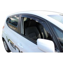 Heko Deflecteurs d'air Déflecteurs de Vent Compatible Avec Kia Venga 2009-2018, Ensemble 4 pièces, Noir, Fumé, Aérodynamique, Montage facile