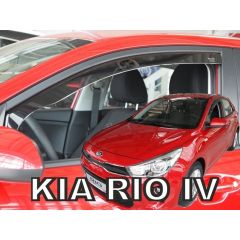 Heko Deflecteurs d'air Déflecteurs de Vent Compatible Avec Kia Rio 4 5P. Berlina depuis 2017, Ensemble 2 pièces, Noir, Fumé, Aérodynamique, Montage facile