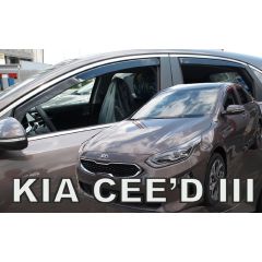 Heko Deflecteurs d'air Déflecteurs de Vent Compatible Avec Kia Cee'D 5P. Berlina depuis 2018, Ensemble 4 pièces, Noir, Fumé, Aérodynamique, Montage facile