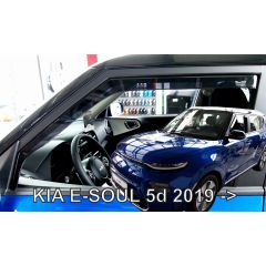 Heko Deflecteurs d'air Déflecteurs de Vent Compatible Avec Kia E-Soul depuis 2019, Ensemble 2 pièces, Noir, Fumé, Aérodynamique, Montage facile