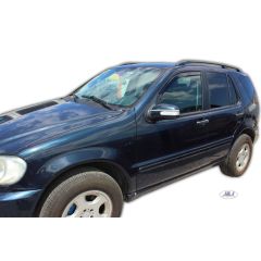 Heko Deflecteurs d'air Déflecteurs de Vent Compatible Avec Mercedes M-Klasse W163 1998-2005, Ensemble 2 pièces, Noir, Fumé, Aérodynamique, Montage facile