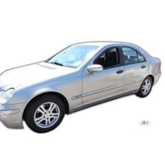 Heko Deflecteurs d'air Déflecteurs de Vent Compatible Avec Mercedes C-Klasse W203 / S203 4P. Berlina / Break 2000-2007, Ensemble 2 pièces, Noir, Fumé, Aérodynamique, Montage facile