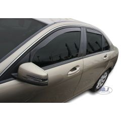 Heko Deflecteurs d'air Déflecteurs de Vent Compatible Avec Mercedes C-Klasse W204 4P. Berlina 2007-2014, Ensemble 4 pièces, Noir, Fumé, Aérodynamique, Montage facile
