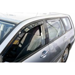 Heko Deflecteurs d'air Déflecteurs de Vent Compatible Avec Mitsubishi Lancer Break 2004-2007, Ensemble 4 pièces, Noir, Fumé, Aérodynamique, Montage facile