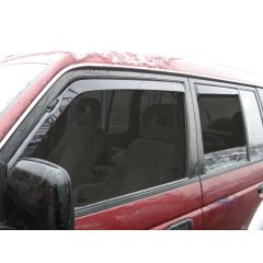 Heko Deflecteurs d'air Déflecteurs de Vent Compatible Avec Mitsubishi Pajero 1991-2000, Ensemble 4 pièces, Noir, Fumé, Aérodynamique, Montage facile