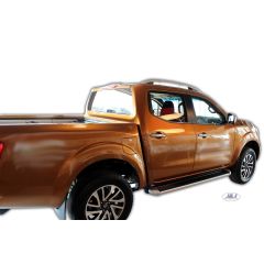 Heko Deflecteurs d'air Déflecteurs de Vent Compatible Avec Nissan Navara D23 / NP300 depuis 2015, Ensemble 2 pièces, Noir, Fumé, Aérodynamique, Montage facile