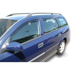 Heko Deflecteurs d'air Déflecteurs de Vent Compatible Avec Opel Astra 2 G Break 1998-2005, Ensemble 4 pièces, Noir, Fumé, Aérodynamique, Montage facile