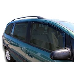 Heko Deflecteurs d'air Déflecteurs de Vent Compatible Avec Opel Zafira A 5P. Berlina 1999-2005, Ensemble 4 pièces, Noir, Fumé, Aérodynamique, Montage facile
