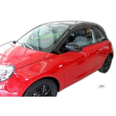 Heko Deflecteurs d'air Déflecteurs de Vent Compatible Avec Opel Adam depuis 2013 3P. Berlina, Ensemble 2 pièces, Noir, Fumé, Aérodynamique, Montage facile