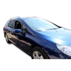 Heko Deflecteurs d'air Déflecteurs de Vent Compatible Avec Peugeot 407 4/5P. Berlina 2004-2012, Ensemble 2 pièces, Noir, Fumé, Aérodynamique, Montage facile