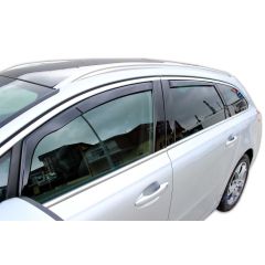 Heko Deflecteurs d'air Déflecteurs de Vent Compatible Avec Peugeot 508 SW Break 2011-2018, Ensemble 4 pièces, Noir, Fumé, Aérodynamique, Montage facile