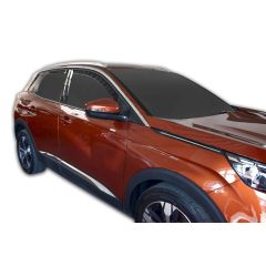 Heko Deflecteurs d'air Déflecteurs de Vent Compatible Avec Peugeot 3008 2 depuis 2017, Ensemble 4 pièces, Noir, Fumé, Aérodynamique, Montage facile