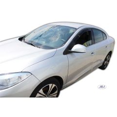 Heko Deflecteurs d'air Déflecteurs de Vent Compatible Avec Renault Fluence 2009-2017, Ensemble 2 pièces, Noir, Fumé, Aérodynamique, Montage facile