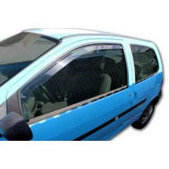 Heko Deflecteurs d'air Déflecteurs de Vent Compatible Avec Renault Twingo 3P. Berlina 2000-2007, Ensemble 2 pièces, Noir, Fumé, Aérodynamique, Montage facile
