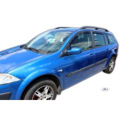 Heko Deflecteurs d'air Déflecteurs de Vent Compatible Avec Renault Megane 2 Break 2002-2008, Ensemble 4 pièces, Noir, Fumé, Aérodynamique, Montage facile