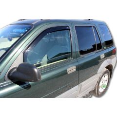 Heko Deflecteurs d'air Déflecteurs de Vent Compatible Avec Land Rover Freelander 1998-06, Ensemble 2 pièces, Noir, Fumé, Aérodynamique, Montage facile