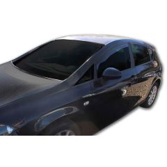 Heko Deflecteurs d'air Déflecteurs de Vent Compatible Avec Seat Leon 2 2005-2012, Ensemble 2 pièces, Noir, Fumé, Aérodynamique, Montage facile