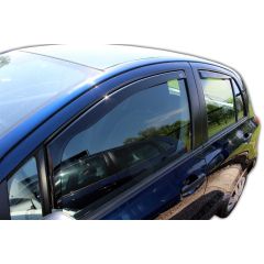 Heko Deflecteurs d'air Déflecteurs de Vent Compatible Avec Toyota Yaris 2005-2011 5P. Berlina, Ensemble 4 pièces, Noir, Fumé, Aérodynamique, Montage facile