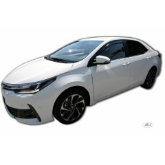 Heko Deflecteurs d'air Déflecteurs de Vent Compatible Avec Toyota Corolla E16 2014-2018 4-Porte Limusine, Ensemble 2 pièces, Noir, Fumé, Aérodynamique, Montage facile