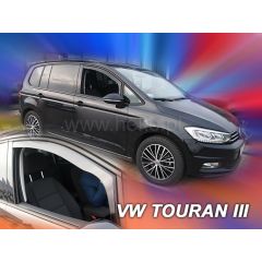 Heko Deflecteurs d'air Déflecteurs de Vent Compatible Avec Volkswagen Touran 3 depuis 2015, Ensemble 2 pièces, Noir, Fumé, Aérodynamique, Montage facile
